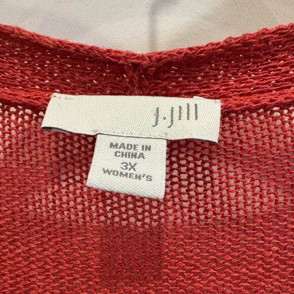 J. Jill 3xl Pink Long Cardigan Sweater Light-Weight Pockets EUC Workwear Casual - Picture 3 of 6